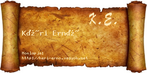 Kéri Ernő névjegykártya
